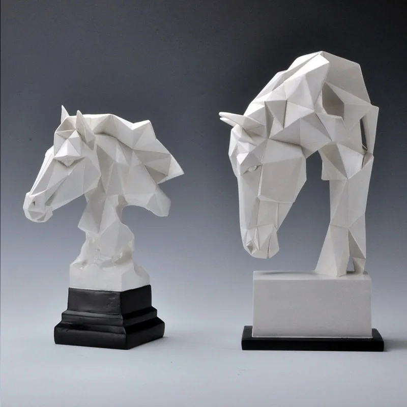 Stongwell Šiaurės Origami Arklys Abstrakti Skulptūra Modernus Paprastumas Dervos Geometrinis Gyvūnų Amatų Namų Puošybai Papuošalai Dovana