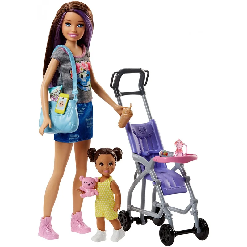 Mattel Barbie Kapitonas Auklės Inc Vežimėlis Aksesuaras Playset Kostiumas Apsimesti Žaisti Princesė Lėlės Vaikams, Žaislai Mergina Dovana