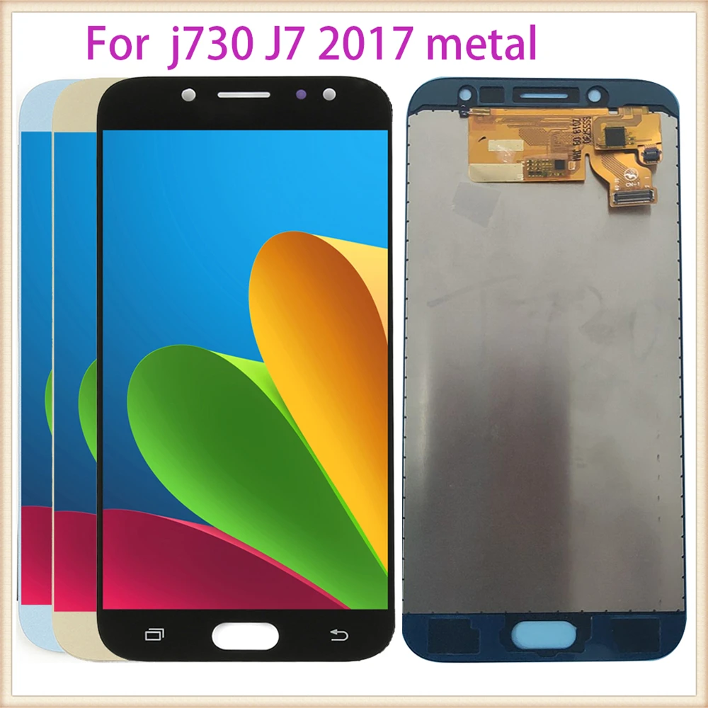 Samsung Galaxy J7 Pro 2017 J730 J730F J730FM Jutiklinis Ekranas skaitmeninis keitiklis LCD Ekranas Reguliuoti Samsung J7 J730 metalo