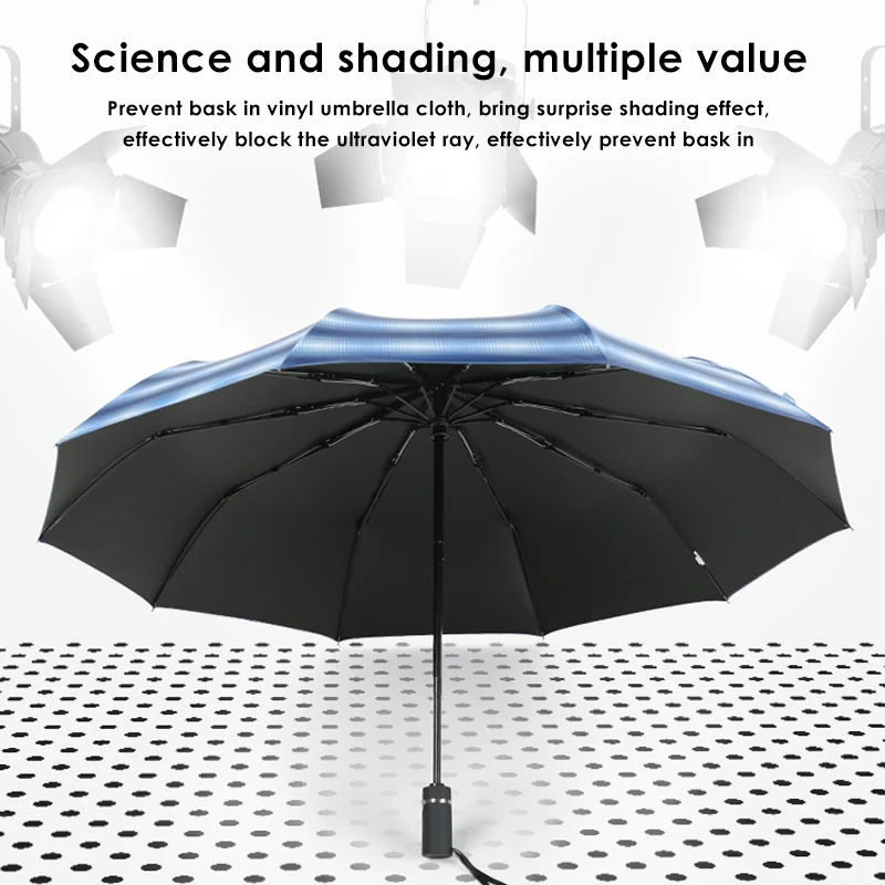 Unisex sulankstomas, kompaktiškas vėjo, UV atspari skėtis kelionės nešiojamų aštuonių kryptis dešimties kryptis nėra lengva sulankstyti Automatinis skėtis