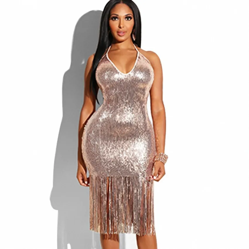 Vakare Šalies Klubas Elegantiška Suknelė 2019 Moterų Aukso kutai Vestidos De Festa Seksualus Suknelės Aukso Blizgučiais Ilgai Vakare Maxi Suknelė