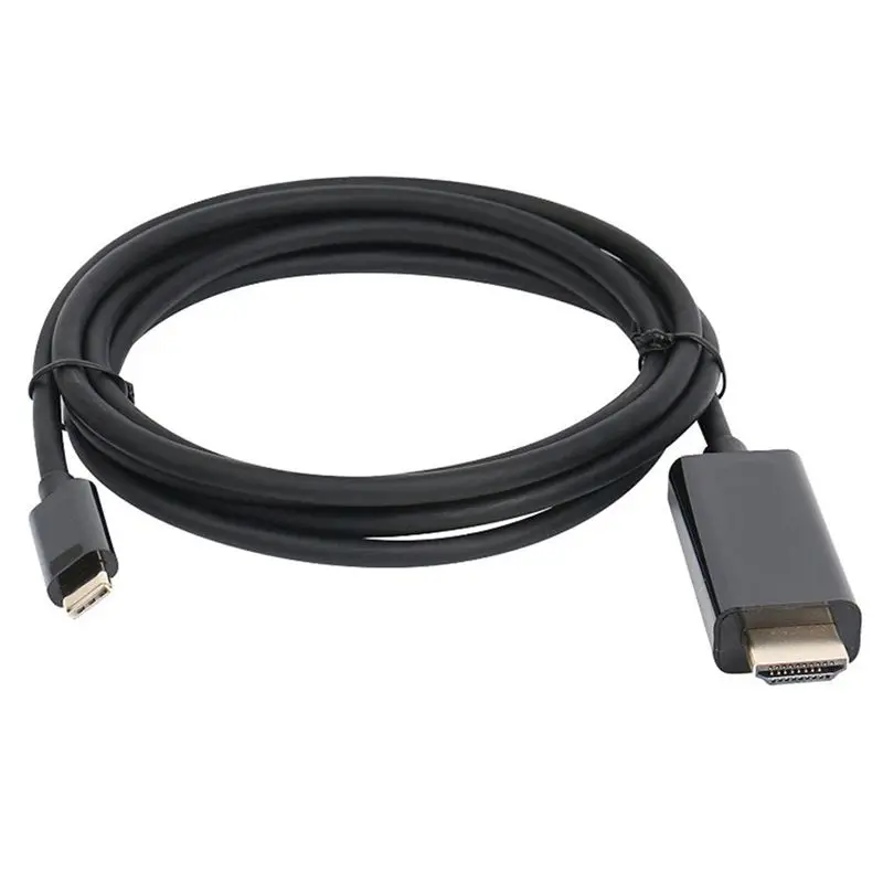 USB C į HDMI Adapteris, 6FT/1.8 m USB 3.1 Tipas-C Male HDMI Male 4K Kabelis Juoda