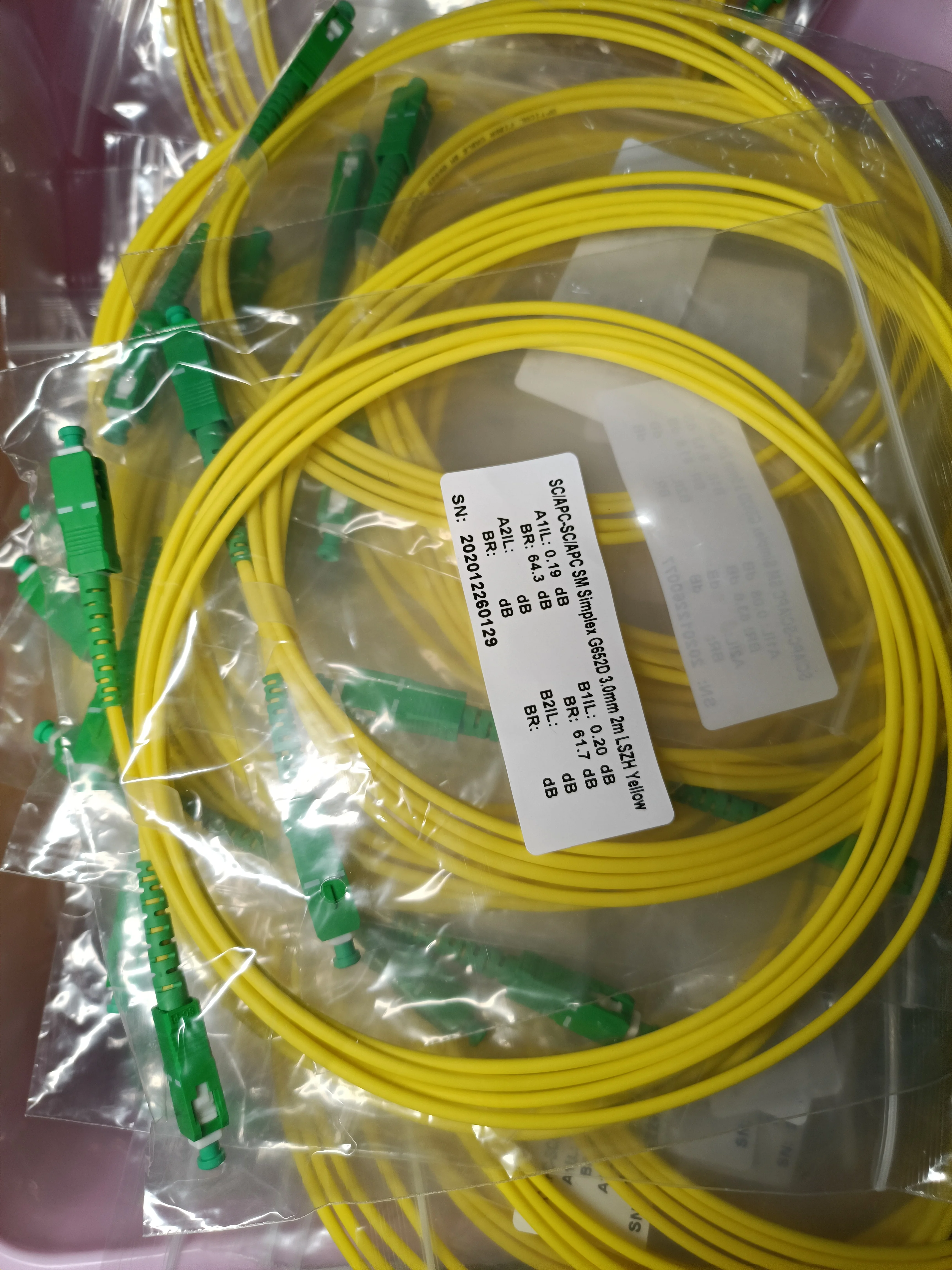10VNT/daug Simplex mode fiber optic patch cord SC APC 3.0 mm FTTH šviesolaidžio jumper LSZH Fiber Optic Patch Cord
