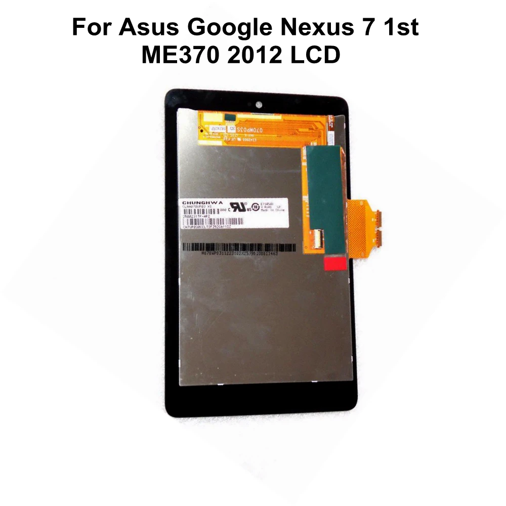 Originalus LCD Asus Google Nexus 7 1 ME370 2012 M. LCD Ekranas + Touch Ekranas skaitmeninis keitiklis Stiklas Su karkasu Asamblėja