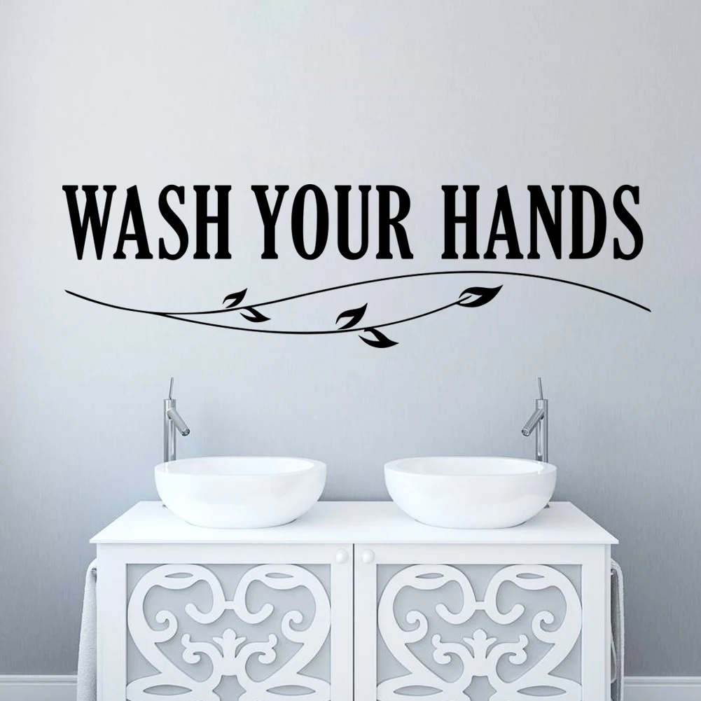 Kūrybos nusiplaukite rankas Siena Lipdukas Namo kambaryje vonios kambarys Modernus Sienos lipdukai tatuiruotė Perdavimo Meno Dekoro Vinilo Lango Sienos freskos