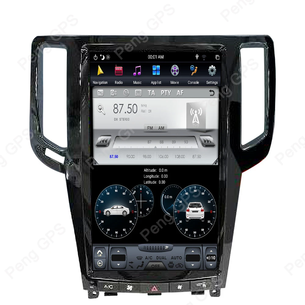 Android 9.0 DVD Grotuvas, Infiniti G25 G37 2007-2013 m. GPS Navigacijos Automobilinį Radijo Headunit 4K Vaizdo 6 Core Tesla Stiliaus 13.6