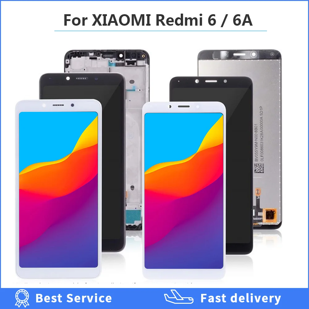 Naujas Patikrintas LCD ekranas Xiaomi Redmi 6A jutiklinis ekranas skaitmeninis keitiklis asamblėjos Redmi 6 lcd Su Rėmu Pakeitimo 5.45 colių