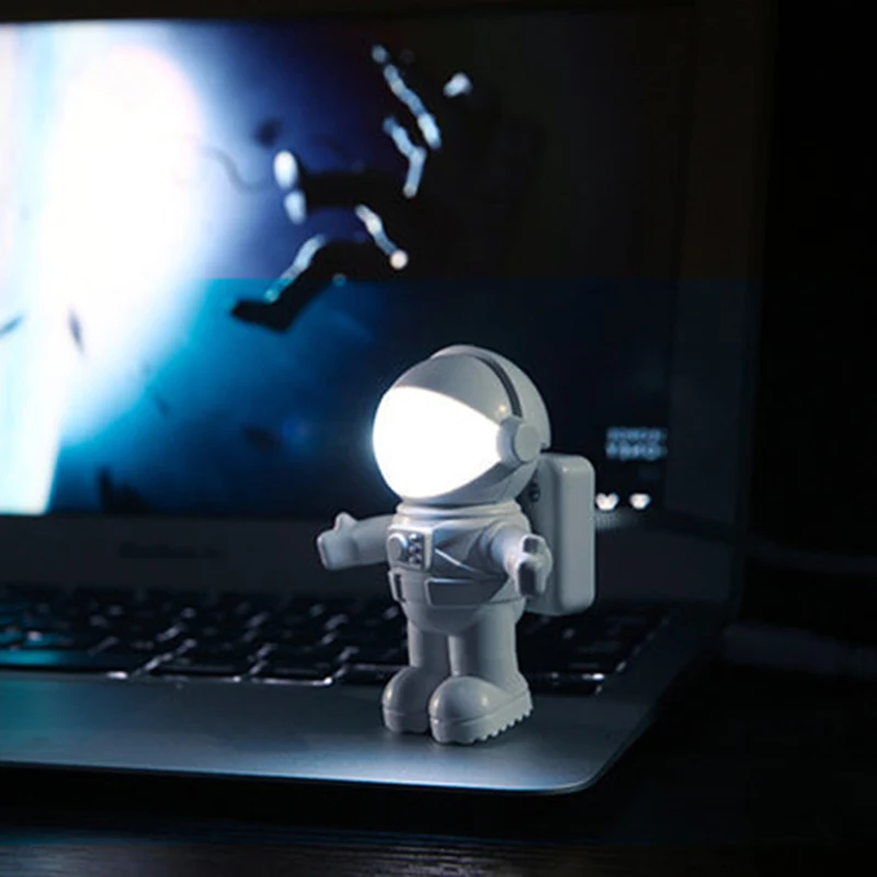 Z75 Naujas Stilius Vaiskiai Balta Kietas Naują Astronautas Astronautas USB Šviesos diodų (LED) Reguliuojamas Naktį Šviesos Kompiuteris PC Lempos Šviesos Stalas