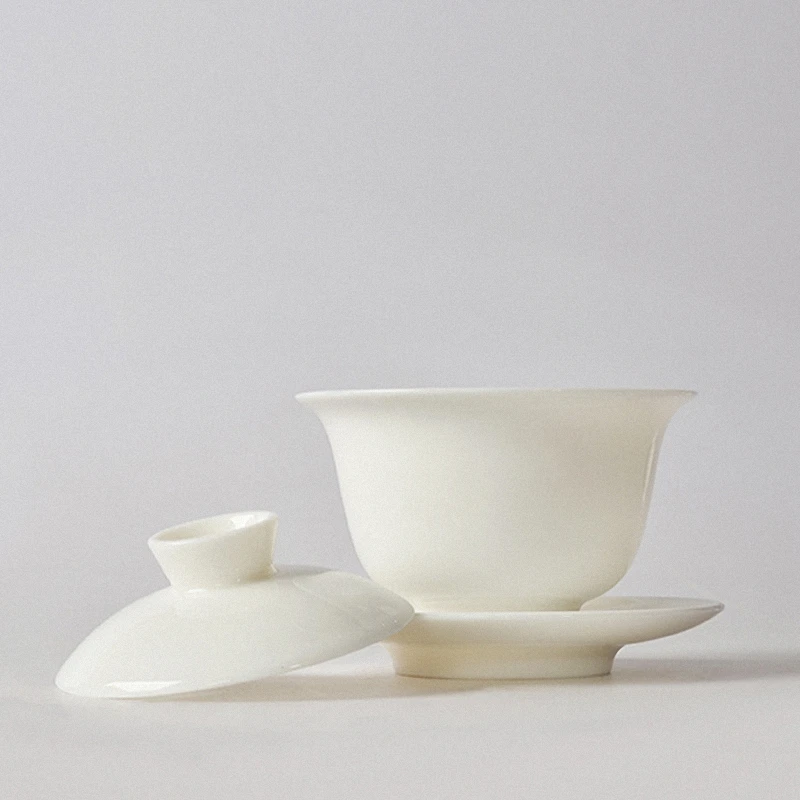 PRIJUOSTĖLĖ Balto Porceliano Kung Fu Gaiwan Rankų darbo Keramikos Arbatos Rinkinys Kinų Porceliano Teaware 160ml Arbatos Dubenėlį Aukštos Kokybės Porceliano