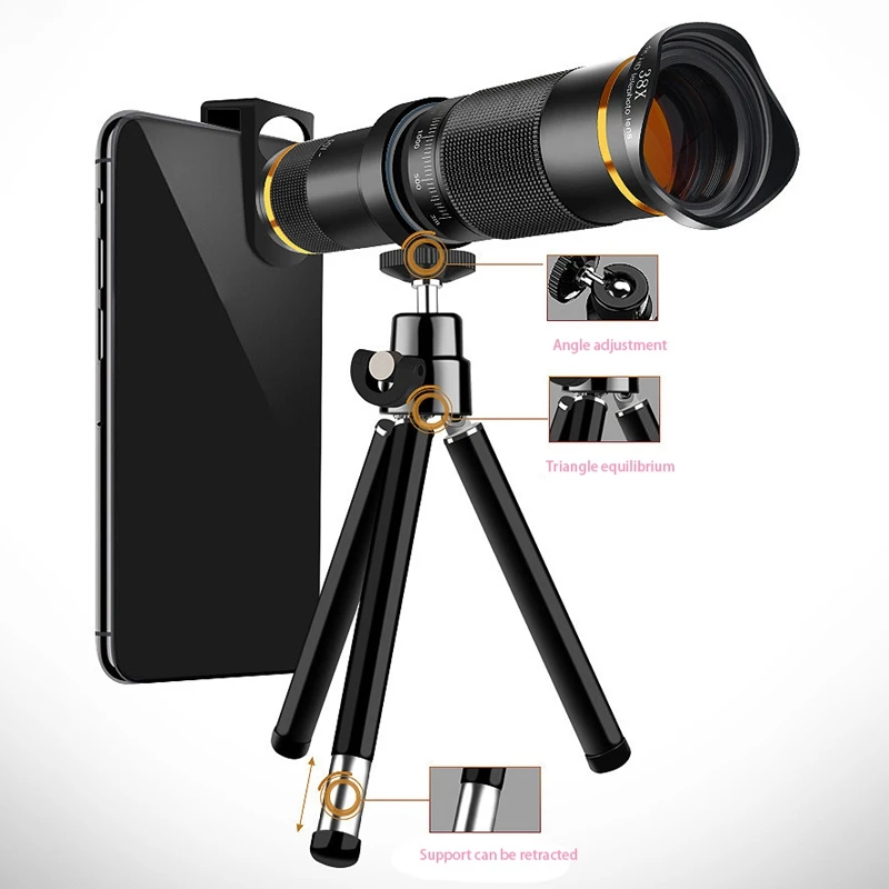 38X Artinimo Objektyvas HD Monokuliariniai Teleskopas Telefono Fotoaparato Objektyvas IPhone 11 Xs Max XR X 8 7 Plius 