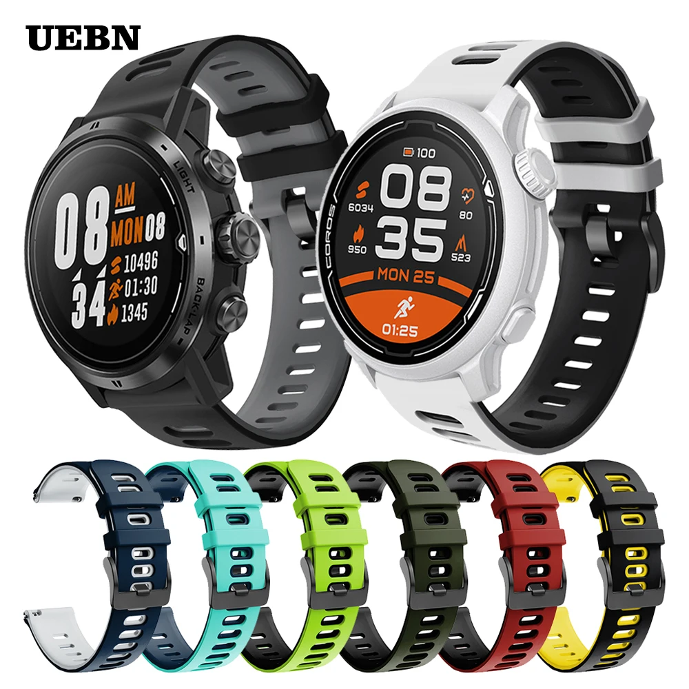 UEBN EasyFit Sporto Silikono Correa Riešo Juostos COROS PACE 2 SmartWatch Dirželis APEX Pro APEX 42mm 46mm Apyrankę watchbands