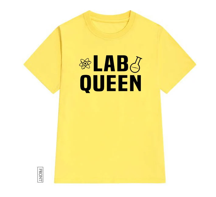Lab Karalienė Mokslo Moterims marškinėlius Medvilnės Atsitiktinis Juokingi marškinėliai Lady Yong Mergina Viršuje Tee 5 Spalvų Lašas Laivas S-643