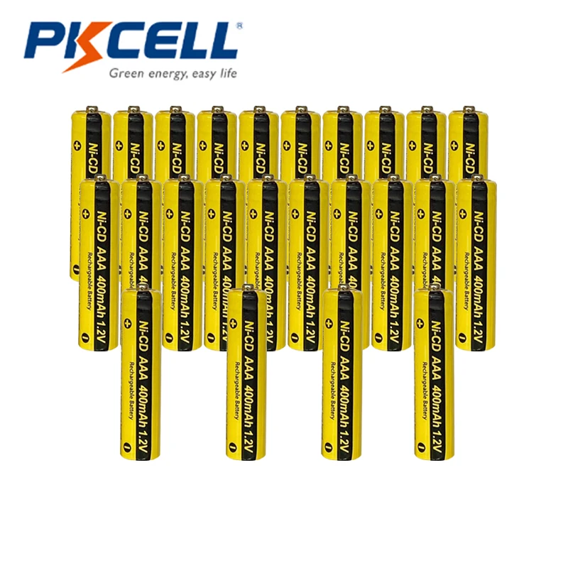 24PCS PKCELL AAA baterijos 1.2 v nicd 400mah aaa tipo akumuliatorius, skirtas Vejos šviesos, saulės šviesos, elektros žaislas Korp Valiklis