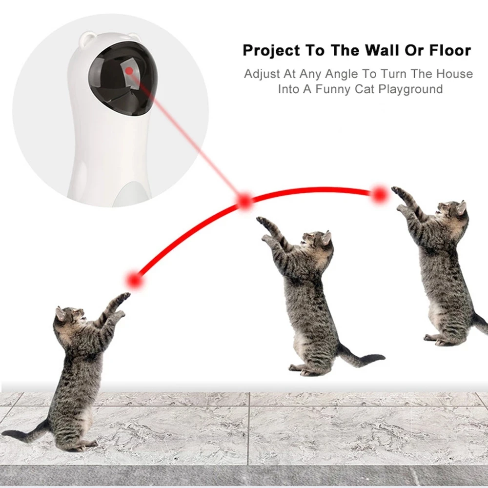 Automatinis Katė LED Lazeris Žaislai Interaktyvios Smart Dantį Pet Juokinga Nešiojamą Žaislas Multi-Kampas Katė Naudotis Mokymo Linksmas Žaislas
