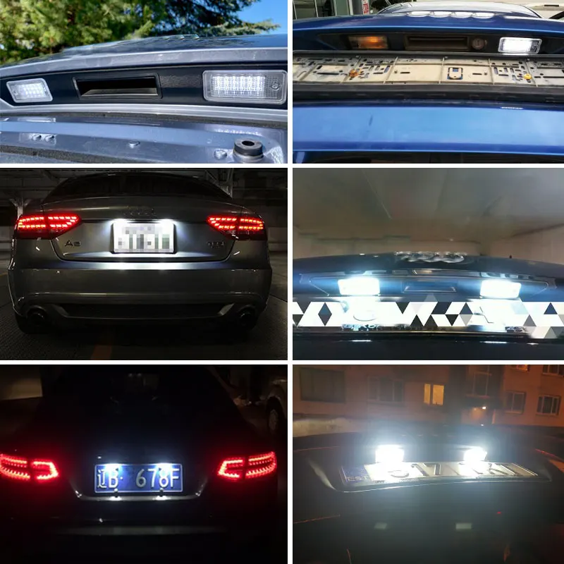 2vnt auto Canbus led šviesos licenciją plokštelės šviesos uodega lengvųjų automobilių stilius tinka Audi A3 8P A4 B6 B7 A5 A6 4F Q7 automobilių reikmenys
