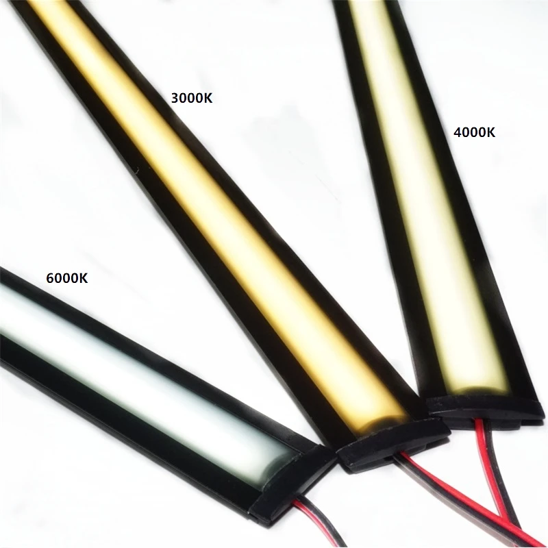 10pcsX200cm Įterptųjų juodo dangtelio aluminiuming profilis ,U, V, W modelis linijinės juostos led matinis juodos lubos, sienos, baras šviesos kanalo