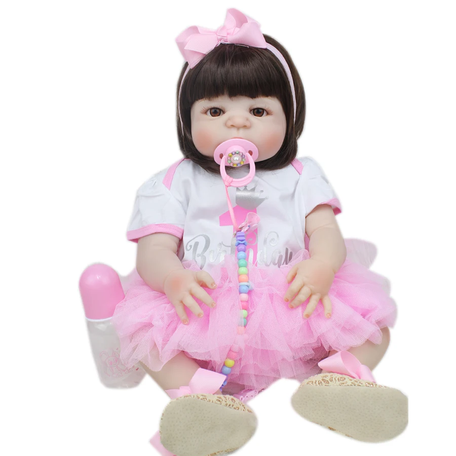 55cm Full Silikono Reborn Baby Lėlės, Žaislai, Pavyzdžiui, Nekilnojamojo Naujagimių Princesė Bamblys Mergaičių, Kūdikių Lėlės Gimtadienio Dovana Vaikui Maudytis Žaislas