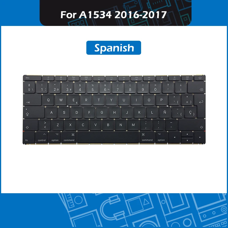 Visiškai Naujas Nešiojamas A1534 ES ispanų Klaviatūra, Skirta 