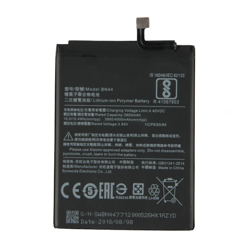 Originalus 4000mAh Xiao Mi BN44 Mobiliojo Telefono Bateriją Bateria Batterij Už Xiaomi Redmi 5 Plius Hongmi 5plus Baterijos