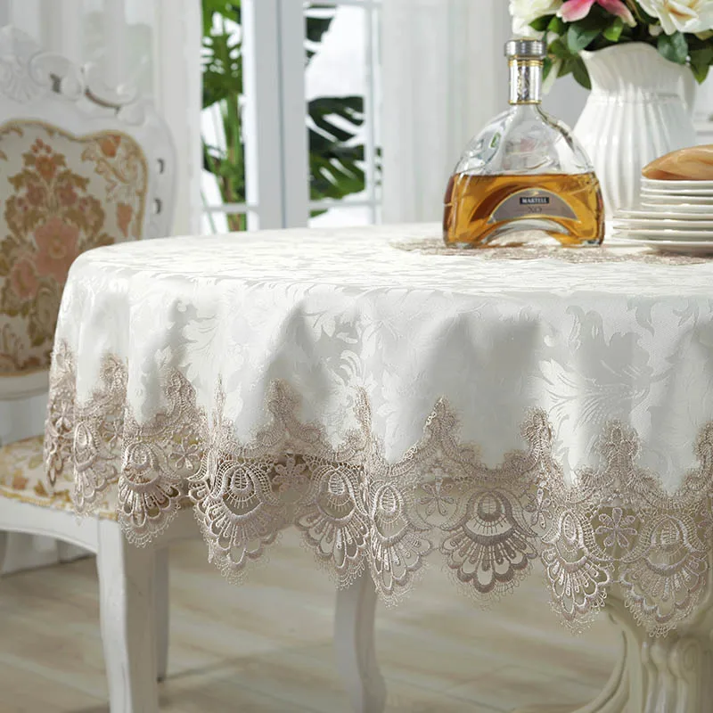Super prabanga Europos stiliaus apvali staltiesė elegantiškas nėrinių staltiesė valgomojo stalas, medžiaga virtuvės stalo padengti dekoratyvinių rankšluostį