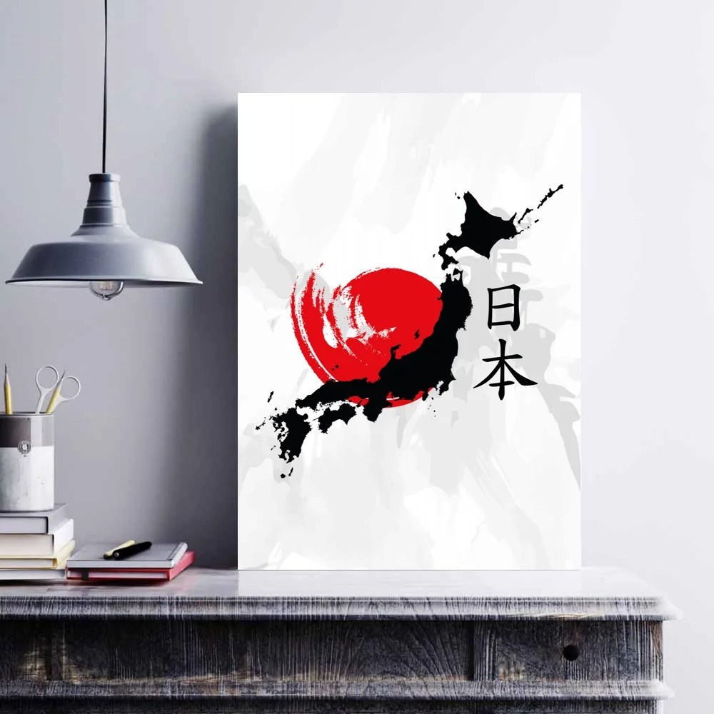 Abstrakti Japonų Bushido Sakura Samurajus Ukiyoe Plakatas