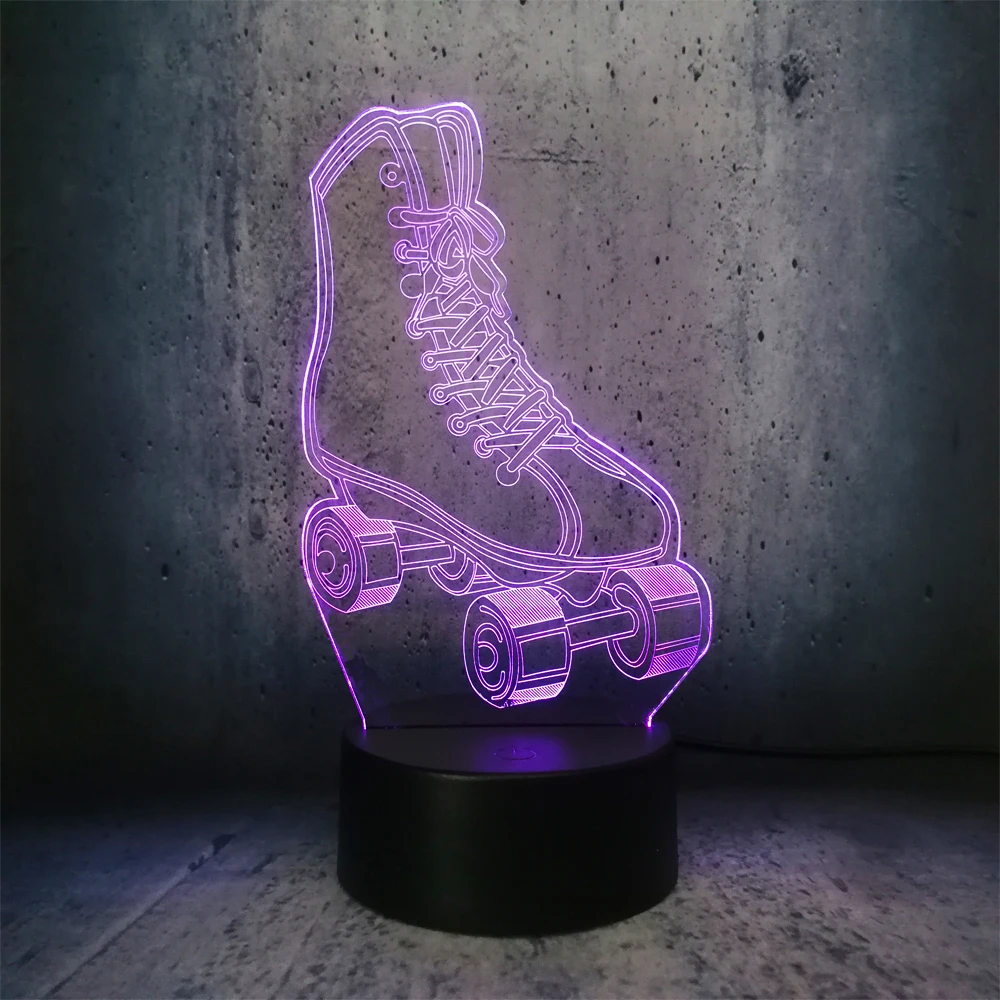 3D LED Lempos Sportas Riedučiai Spalvotų Nuolydžio Reguliavimas Naktį Šviesos USB Touch Miega Vaikai 4 varantys skriemulys batai lempos
