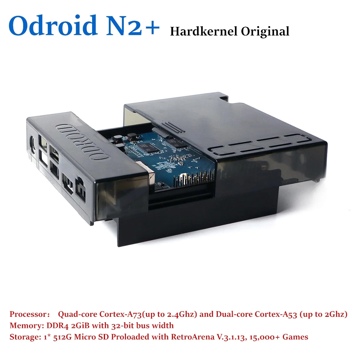 Naujas Odroid N2+(4G Ram) 512G RetroArena/ES Visiškai Arkadinis Žaidimas, Komplektas Plug&Play 15,000+ Žaidimai Video Peržiūra Vėliau kaip RetroArena 3 eil.1.13