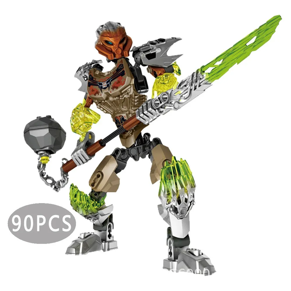 Bioniclemask Šviesos Bionicle Pohatu Akmens Žemės Guardian Building Block Suderinama Su Lepining 71306 Plytų Žaislai Vaikams