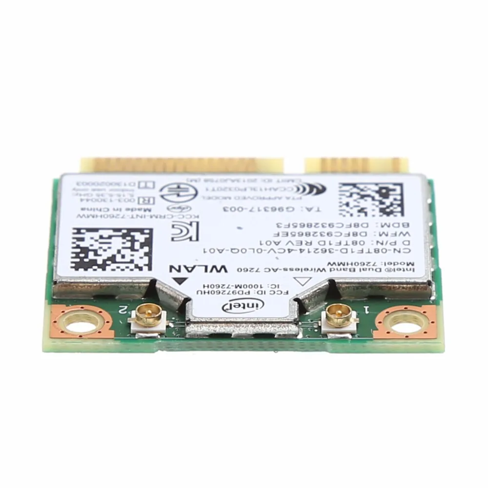876M Dual Band 2.4+5G Bluetooth V4.0 Wifi Bevielio Mini PCI-Express Card Intel 7260 AC DELL 7260HMW KN-08TF1D