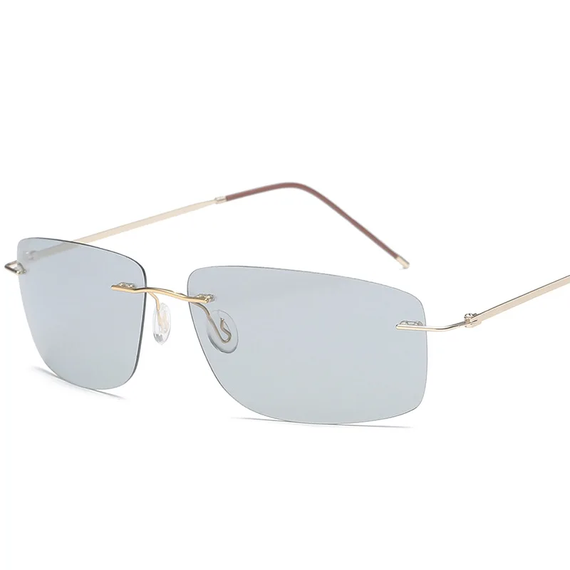 Mados titano ultra light frameless poliarizuoti akiniai nuo saulės ženklo vyrų greitai photochromic akiniai nuo saulės akinimo vairavimo sunglassesNX