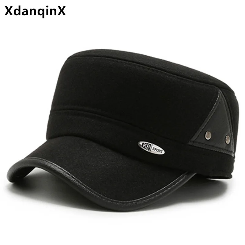 XdanqinX Žiemos Skrybėlę Suaugusiųjų Vyrų Šiltas Kariuomenės Karinių Skrybėlės Šalto Įrodymas Earmuff Bžūp Reguliuojamo Dydžio Vyrai Butas Bžūp Prekės Snapback Cap