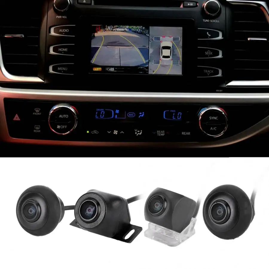Automobilio vaizdo kamera, diktofonas 1080P 360 Laipsnių Erdvinio Peržiūrėti Skaitmeninės Vaizdo kameros Naktinio Matymo Automobilių DVR Auto Parkavimo Sistema