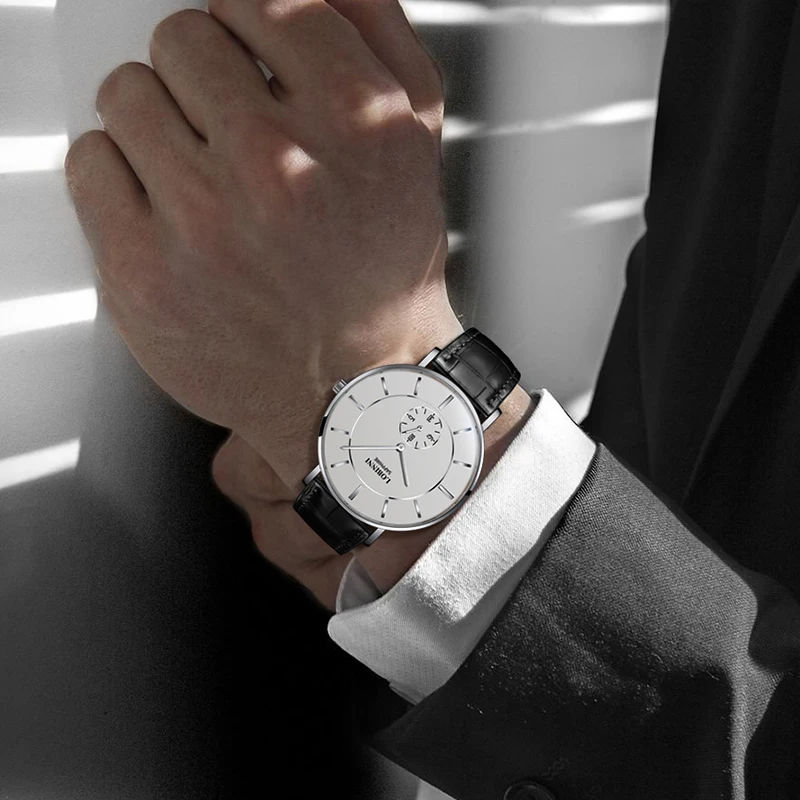 Prabangos Prekės Šveicarijos Laikrodžiai LOBINNI 7 mm-Ultra plonas Kvarco Žiūrėti Moterų Safyras Porų Stiliaus Vandeniui Laikrodis L3001W