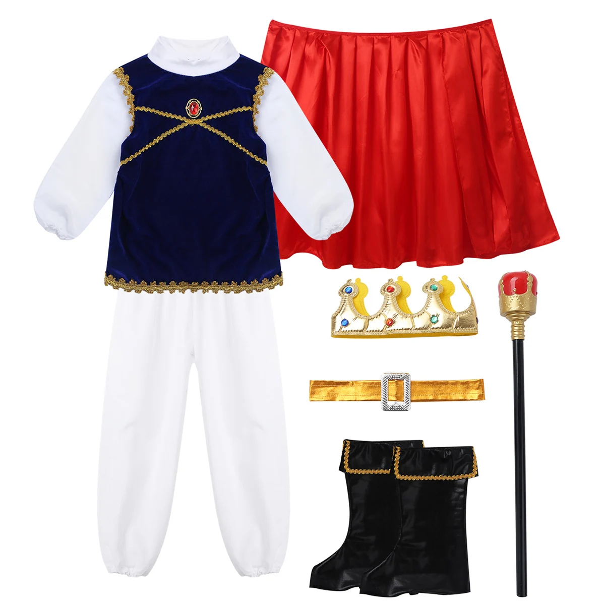 Vaikai Drabužių Nustatyti Berniukų Viduramžių Princas, Karalius, Kostiumų Gimtadienio Dovana Vaikams Karnavalas Helovinas Dress Up Cosplay Kostiumai