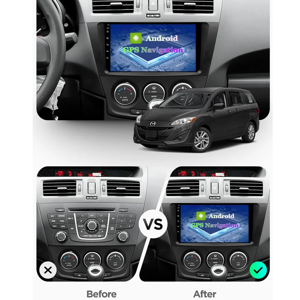 Už Mazda 5 2010-Metų Antrinėje rinkoje GPS Navigacijos Autoradio 2 Din Car Radio 