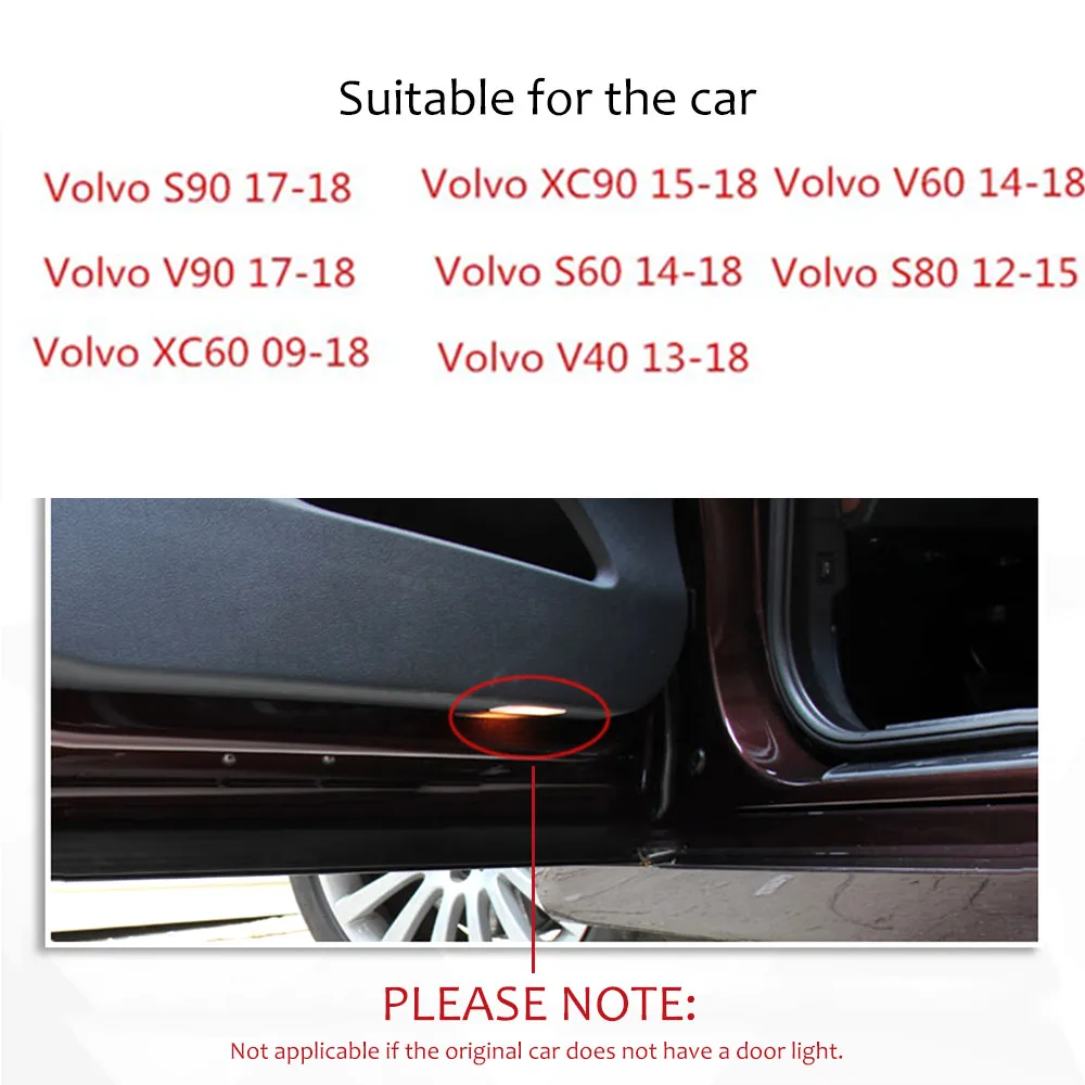 Automobilio LED logo projektorius durų lazerio logotipas šviesos VOLVO S80 60 S60 S80L S60L V60 V40 XC60 XC90 aksesuarai
