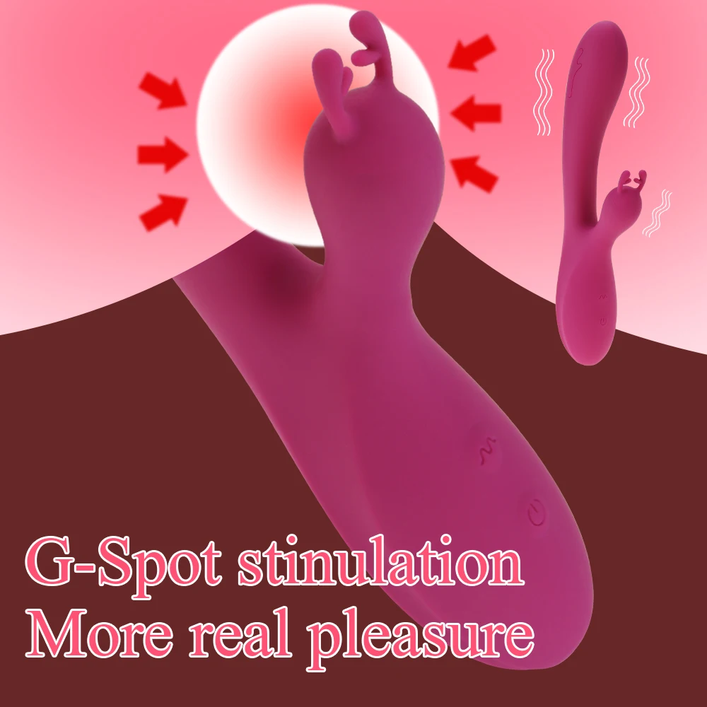 G Spot Rabbit Vibratorius, Sekso Žaislai Moterims, Dildo, Vibratoriai Vaginos Clitori Massager Dviguba Vibracija AV Stick saugus Suaugusiųjų sekso Produktas