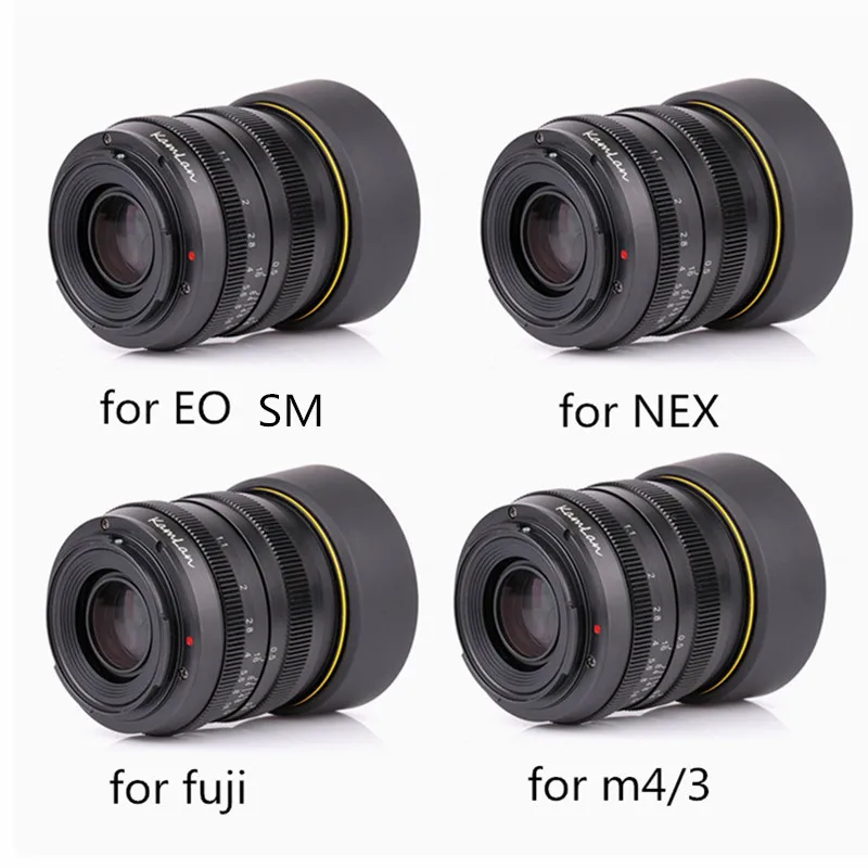 Kamlan objektyvas 50mm F1.1 APS-C didelę Diafragmą Rankinio Fokusavimo Objektyvas Canon EOS-M NEX Fuji X M4/3 Fotoaparatų Su objektyvo Gaubtas