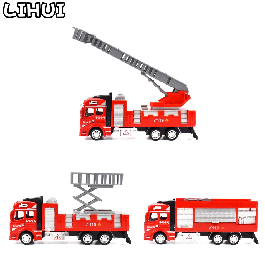 Vaikai Žaislų Gaisro Sunkvežimio Modelis Lydinio Diecast Inercijos Priešgaisrinės Kopėčios Transporto priemonės Gelbėjimo, Transporto Automobilių Švietimo Žaislai, Vaikų Berniukų Dovana