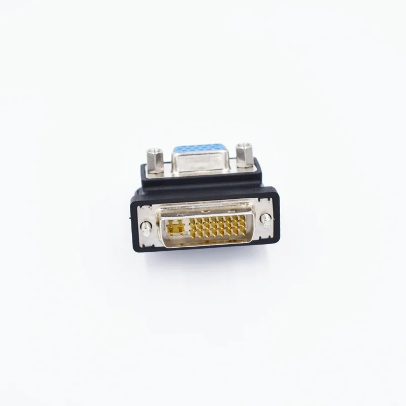 10vnt/daug 90 laipsnių Kampu, DVI 24+5 male VGA female M/F konverteris adapteris