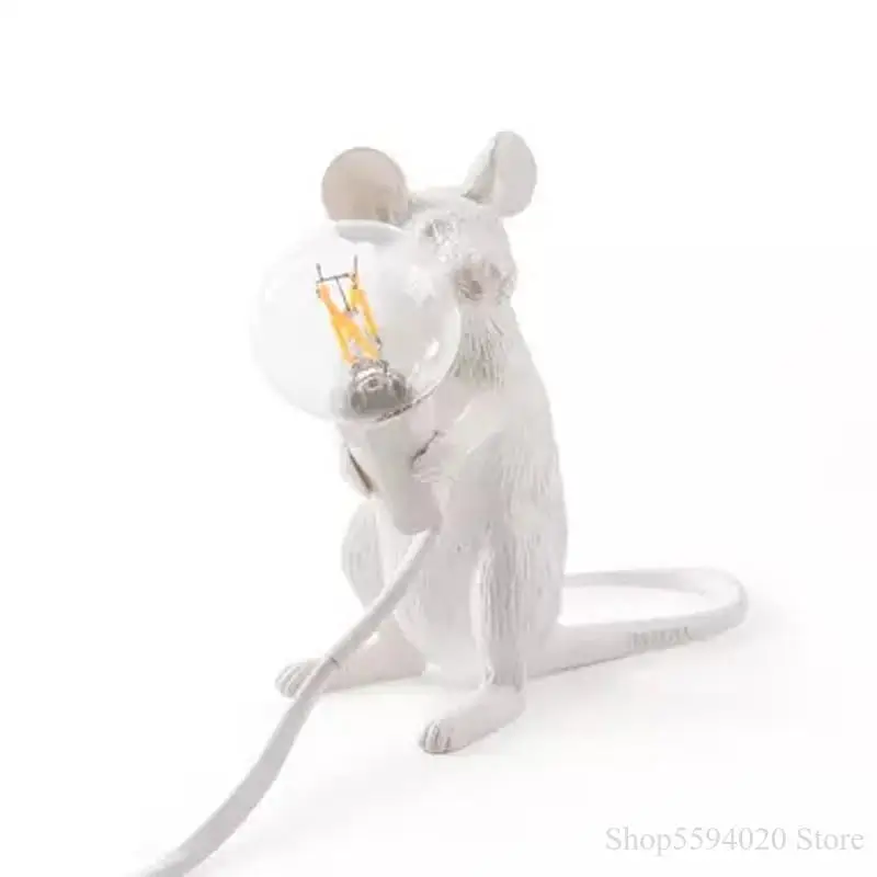 Šiuolaikinės SELETTI Pelės Stalo Lempa LED Dervos Pelės Lempos, Stalas Šiaurės šalių Vaikų Kambario Dekoro Namų Šviesos Lempos, Stalo Led EU/AU/US/UK Kištukas