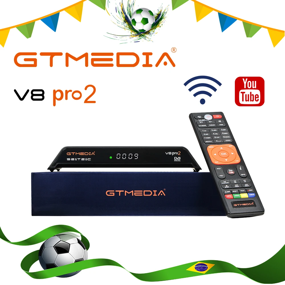GTMedia V8 Gtmedia V8 pro2 H. 265 Full HD DVB-S2, DVB-T2, DVB-C Palydovinis Imtuvas Built-in WiFi geriau nei freesat v8 aukso