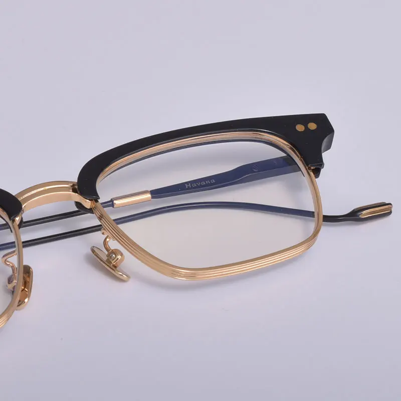 Havana korėjiečių markės dizaino aukštos kokybės titano lydinys, akinių rėmeliai aikštės pusę kadro recepto akinius vyrų atveju