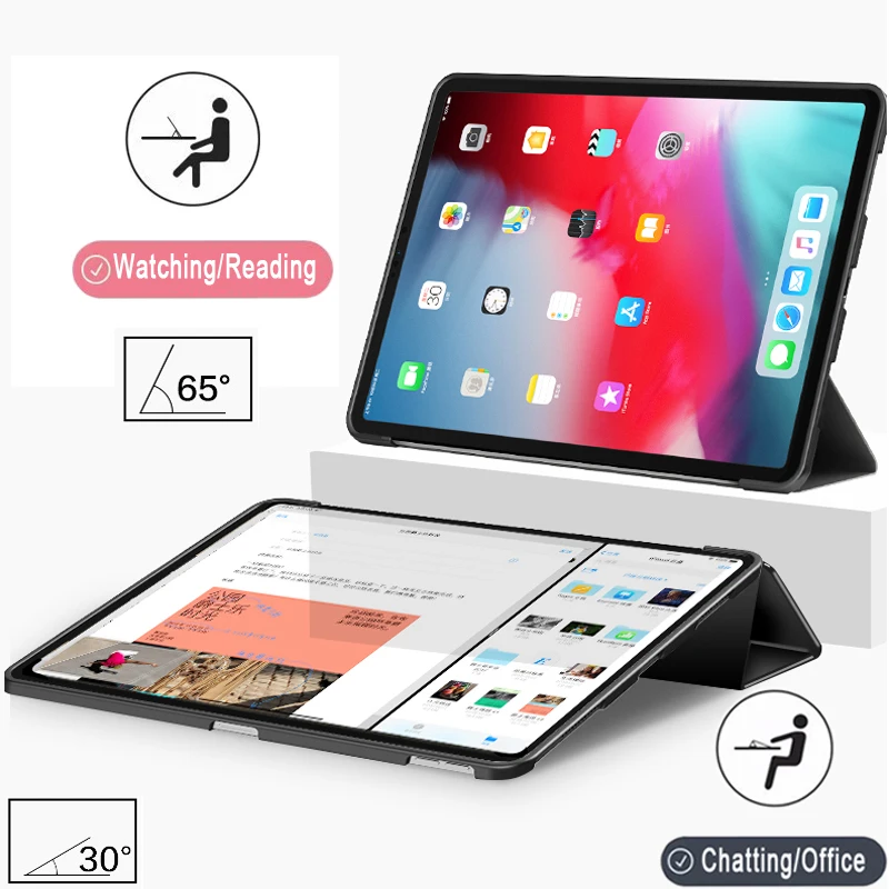 Minkštas Silikoninis Galinio Dangtelio Apple iPad Pro 11 2018 A1979 A1980 A2013 Atveju Magnetas Smart Miego Miega, Sulankstomas Odos Coque Funda