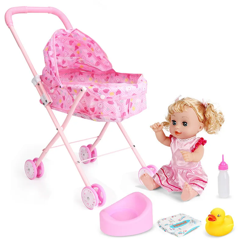 Naujas Modeliavimo baldai žaislinės Lėlės Namas Reikmenys Kūdikio Vežimėlis Baby Play House Apsimesti Žaisti Surinkti Žaislai Vaikams Grils