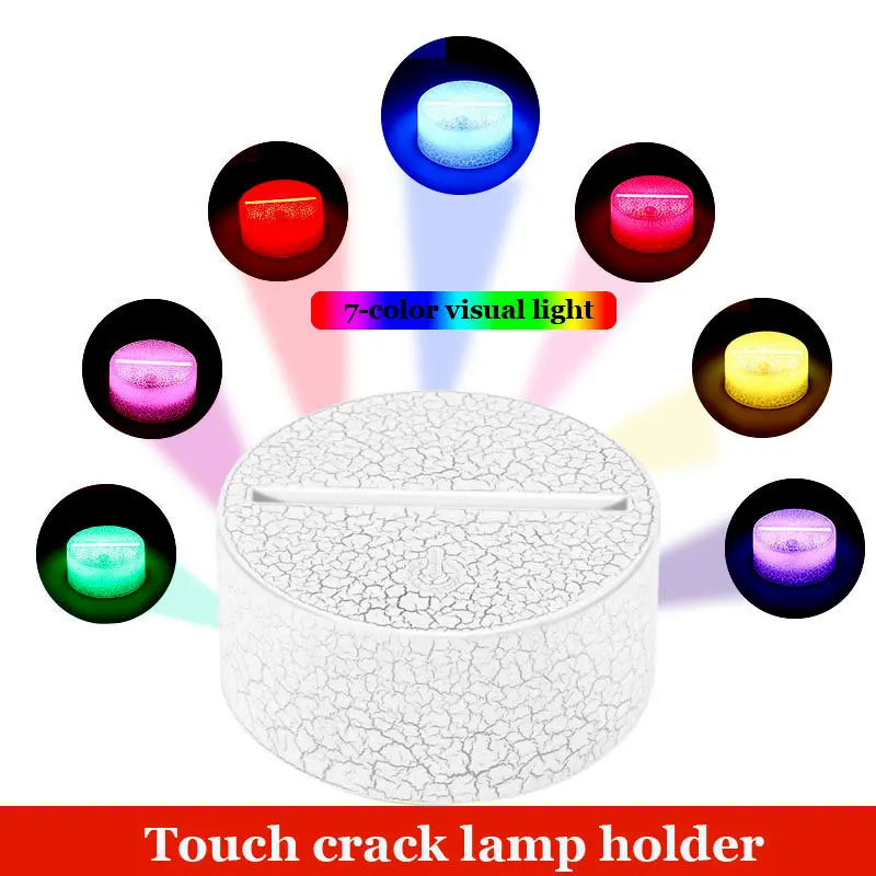 Šviesos Base 3D Patalpų Dovana Ornamentu Touch Lempos Bazės Šiuolaikinės Plyšių Modelio LED Apšvietimas Rungtynių Vestuvių Dekoro Romantiška Šviesos