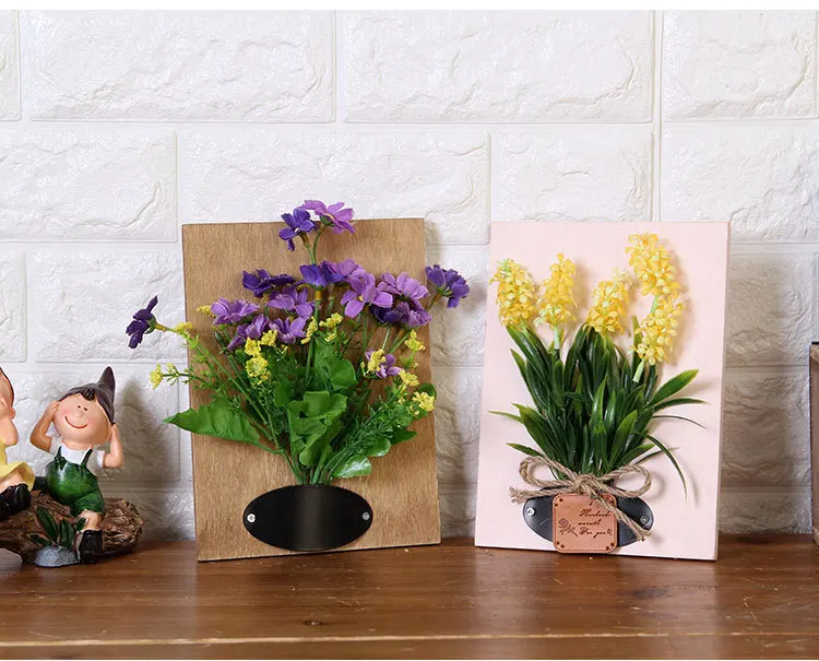 1PC 3D Rankų darbo dirbtinis sultingi augalų medienos foto rėmelis sienos kabo Imitacija, gėlių namų dekoro Kambarį MAN 002