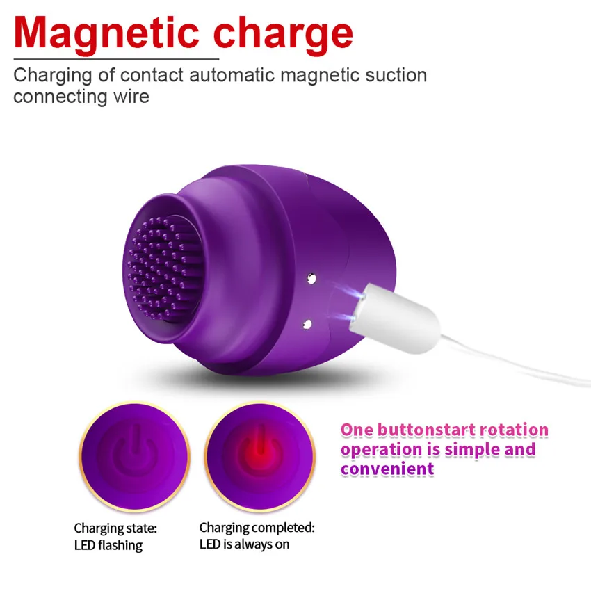 USB Magnetinio Krūvio Sukasi Liežuvio Vibratorius Klitorio Stimuliatorius Spenelių Gyvis Krūties Massager Clit Vibratorius, Sekso Žaislai Moterims