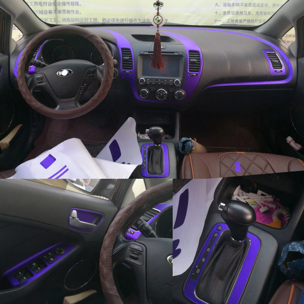 Automobilių Stiliaus 3D/5D Anglies Pluošto Automobilio Salono Konsolė Spalvų Kaita, Liejimo Lipdukas Lipdukai Kia K3 20113-2018