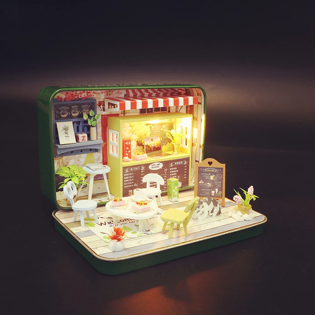 Juokinga Lėlės Namas Žaislai Baldų Komplektas Rankų Darbo Roombox Kūrybos Dovanos, Namų Dekoro Surinkto Modelio Kūrimo Įrankių Rinkiniai